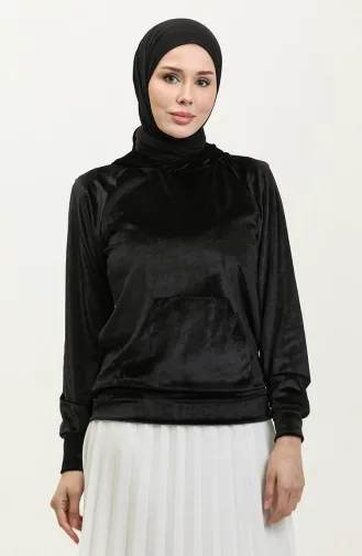 Fluwelen Sweatshirt 0155-01 Zwart 0155-01