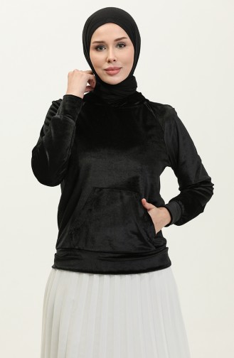 Fluwelen Sweatshirt 0155-01 Zwart 0155-01