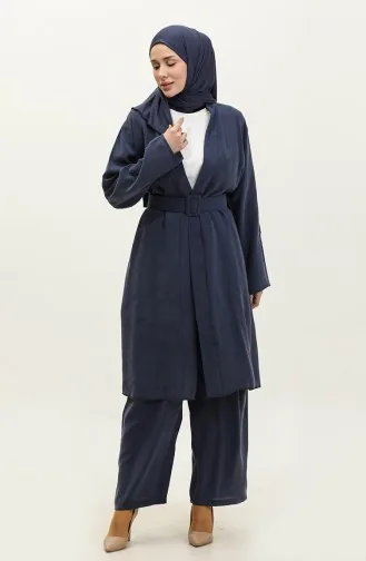 Costume Triple Avec épaulettes à Manches Bleu Marine Tk201 638