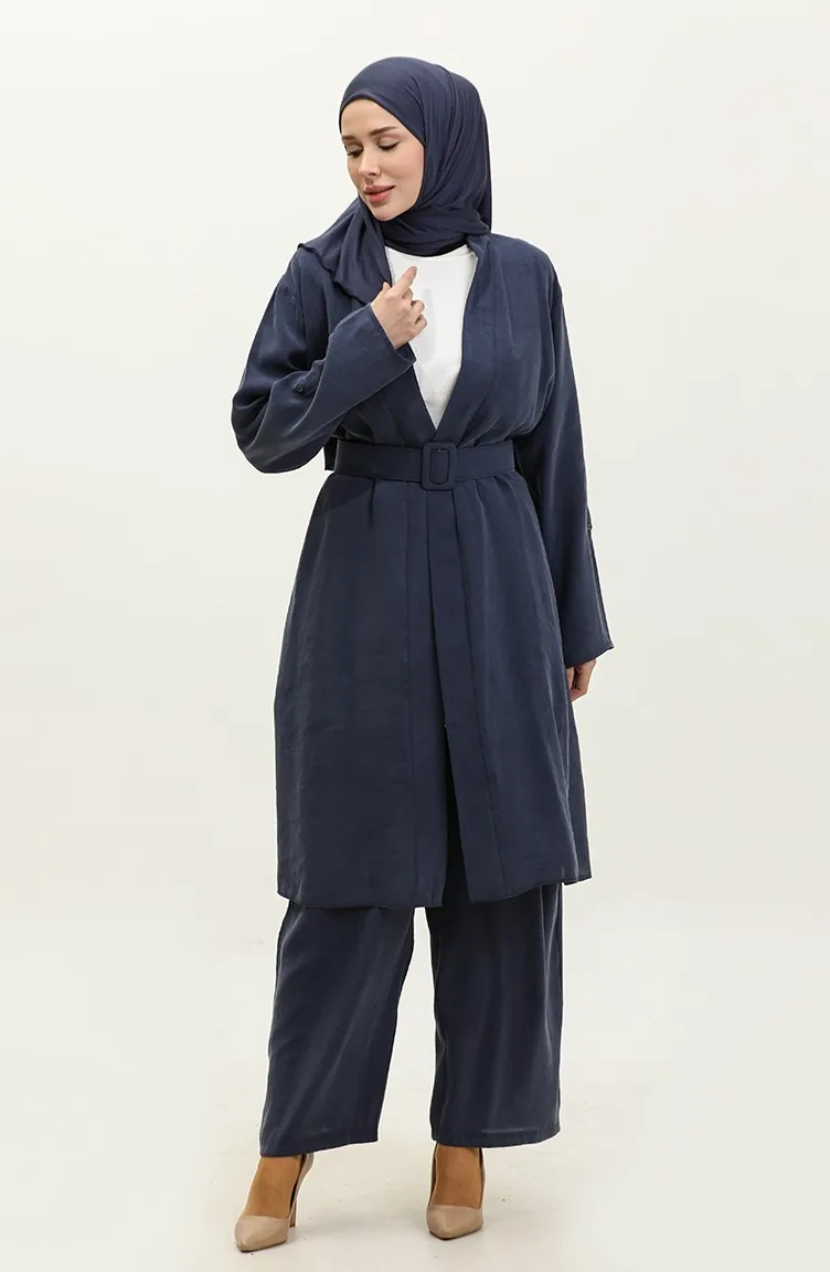 Costume Triple Avec épaulettes à Manches Bleu Marine Tk201 638