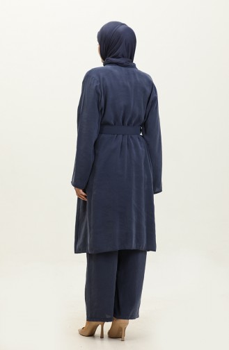 Costume Triple Avec épaulettes à Manches Bleu Marine Tk201 638