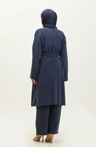 Costume Triple Avec épaulettes à Manches Bleu Marine Tk201 638