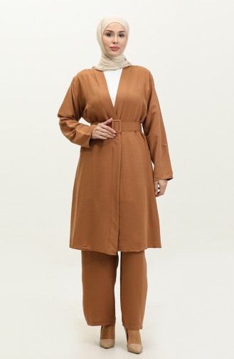 Three-piece Suit With Epaulettes On The Sleeve Tan Tk201 639