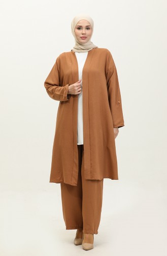 Three-piece Suit With Epaulettes On The Sleeve Tan Tk201 639