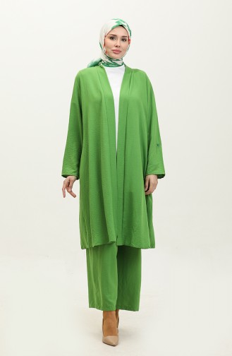 Costume Trois Pièces Avec épaulettes Sur La Manche Vert Tk201 642