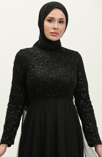 فستان سهرة لامع 3412-01  أسود  3412-01