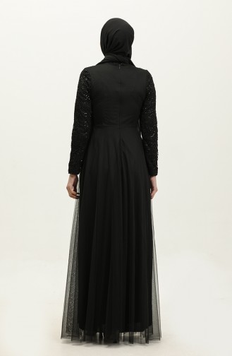 Abendkleid Aus Tüll Mit Pailletten 3412-01 Schwarz 3412-01