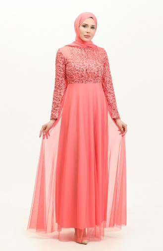 Abendkleid Aus Tüll Mit Pailletten 3412-02 Dusty Rose 3412-02