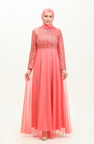 Abendkleid Aus Tüll Mit Pailletten 3412-02 Dusty Rose 3412-02