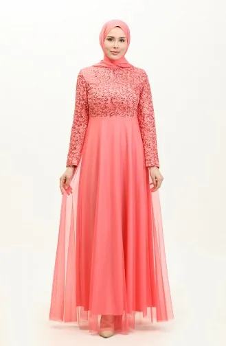 Abendkleid Aus Tüll Mit Pailletten 3412-02 Dusty Rose 3412-02