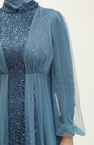 Robe De Soirée A Paillettes 6383A-01 Pétrole 6383A-01