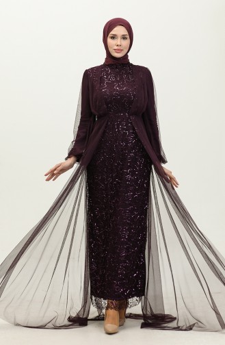 Robe De Soirée A Paillettes 6383A-05 Prune 6383A-05