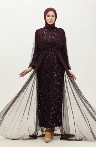 Robe De Soirée A Paillettes 6383A-05 Prune 6383A-05