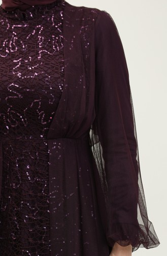 Robe De Soirée A Paillettes 6383A-05 Prune 6383A-05