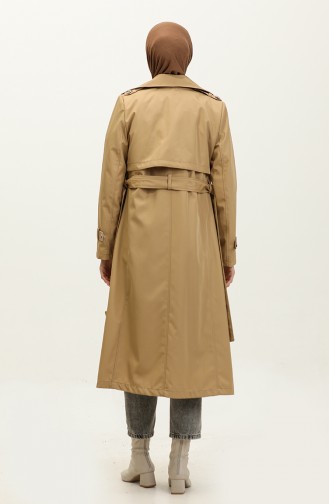 Two-Tone Lined Women`s Trench Coat Camel 6871.kamel