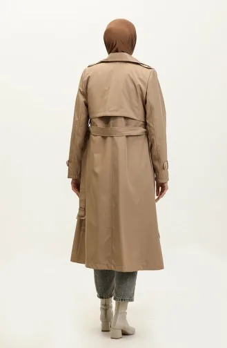 Trench Femme Doublé Bicolore Vison 6871.VİZON