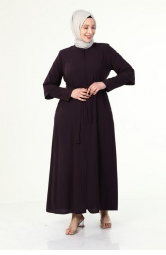 Summer Plus Size Abaya With Stone Sleeves Navy Blue 6018.Lacivert