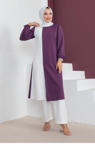 2057Mg Colorful Hijab Suit Purple 5795