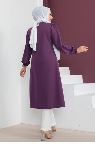 2057Mg Costume Hijab Coloré Violet 5795
