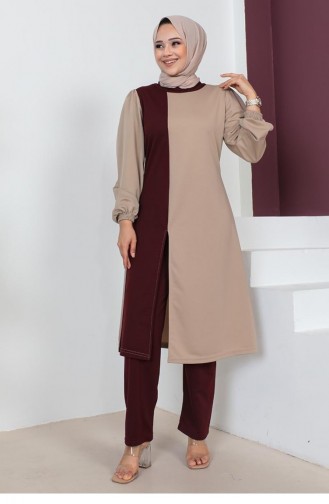 2057Mg Costume Hijab Coloré Vison 5796