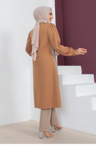 2057Mg Ensemble Hijab Coloré Tan 5797