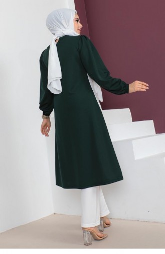 2057Mg بدلة حجاب ملونة باللون الأخضر الزمردي 5800