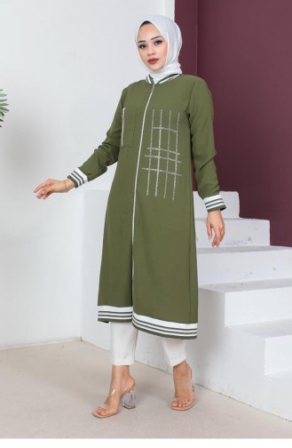 Geribbelde Hijab-cape 0051-01 Kaki 0051-01