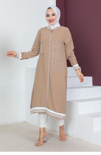 Geribbelde Hijabjas 0051-04 Mink 0051-04