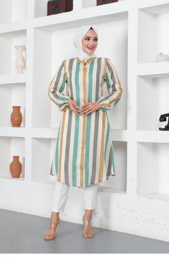 Casquette Hijab Rayée 0161Sgs Vert Émeraude 5913