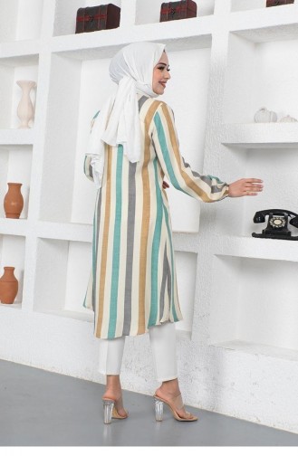 Casquette Hijab Rayée 0161Sgs Vert Émeraude 5913