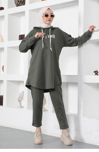 Costume Hijab Imprimé 2014-01 Khaki 2014-01