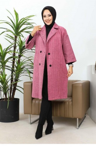 0061Mp Manteau Boutonné En Cachemire Dusty Rose 5922