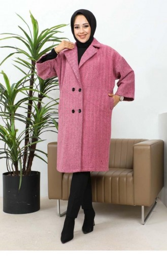 0061Mp Manteau Boutonné En Cachemire Dusty Rose 5922