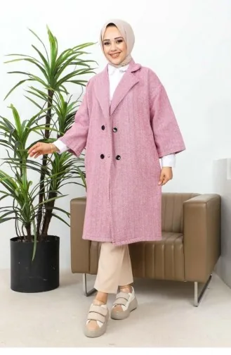 0061Mp Buttoned Stitched Coat Powder 5923