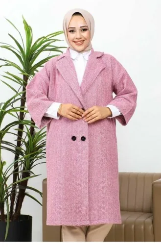 0061Mp Buttoned Stitched Coat Powder 5923