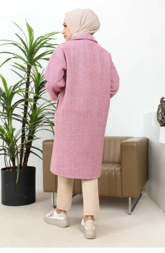 0061Mp Buttoned Stitched Coat Powder 5923