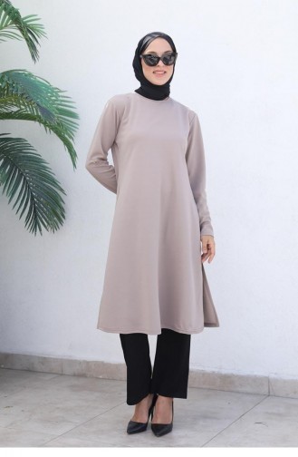 0328Sgs Knoop Gedetailleerd Hijabpak Mink 5931