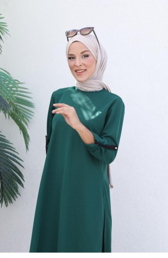 0328Sgs Knot Detailed Hijab Suit Emerald Green 5932