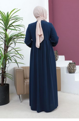 6129Smr Abaya Mit Perlenstickerei Marineblau 5948