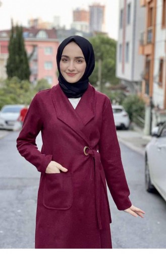 Manteau Kaşe 5172-04 Rouge Claret 5172-04