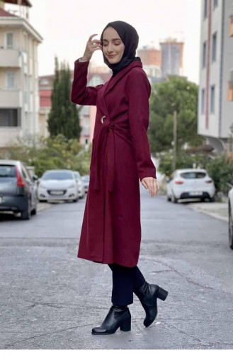 Manteau Kaşe 5172-04 Rouge Claret 5172-04