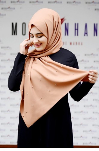 0801Mp Pearl Embroidered Crepe Shawl Brown 6172