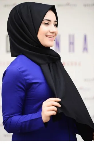 0802Mp Düz Krep Şal Siyah