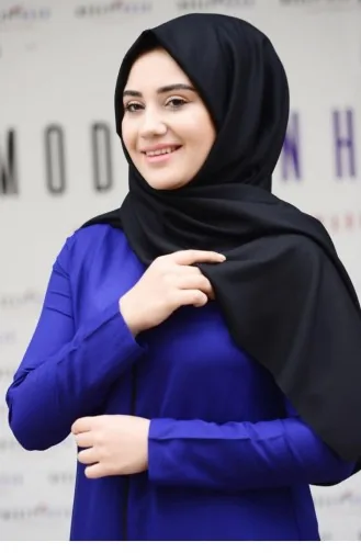 0802Mp Düz Krep Şal Siyah