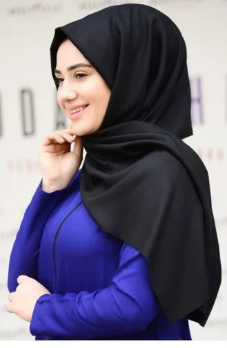 0802Mp Düz Krep Şal Siyah