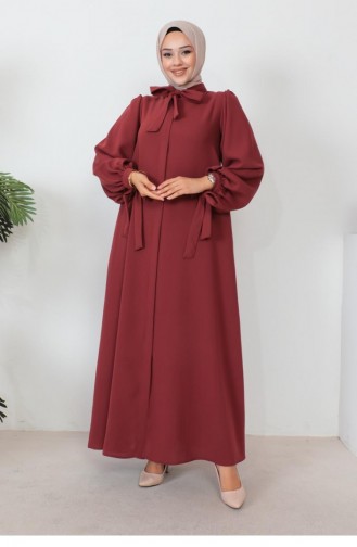 1077Mp Abaya-Fliese Mit Ballonärmeln Zum Schnüren 6183