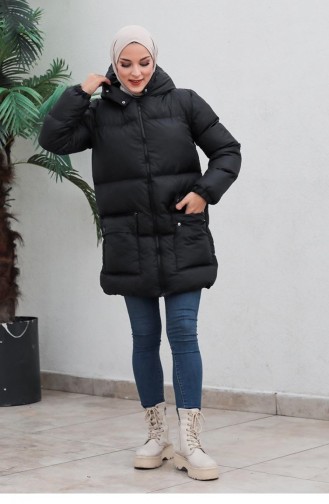 6053Smr Pocketed Puffer Jacket Black 6274