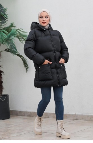 6053Smr Pocketed Puffer Jacket Black 6274