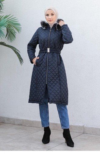 6047Smr Quilted Puffer Jacket Navy Blue 6278