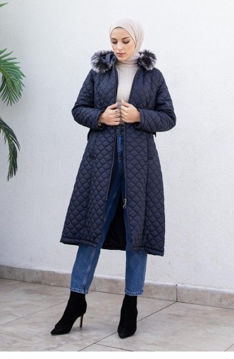 6047Smr Quilted Puffer Jacket Navy Blue 6278
